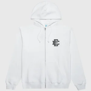 EE Basic Zip Up White Hoodie